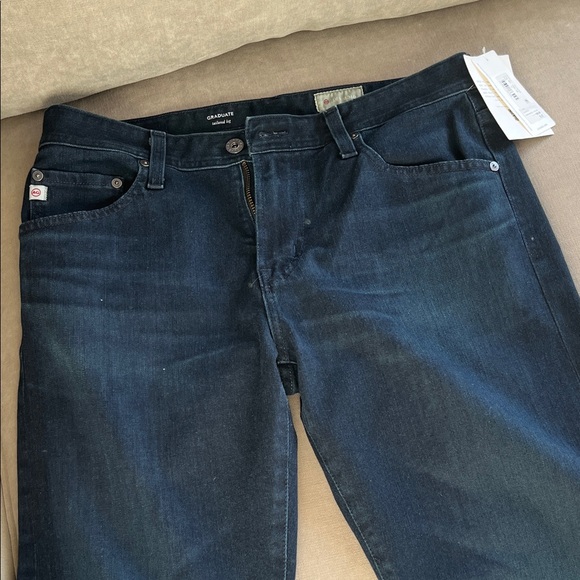 AG Adriano Goldschmied Men's Dark Indigo Slim Straight Jeans